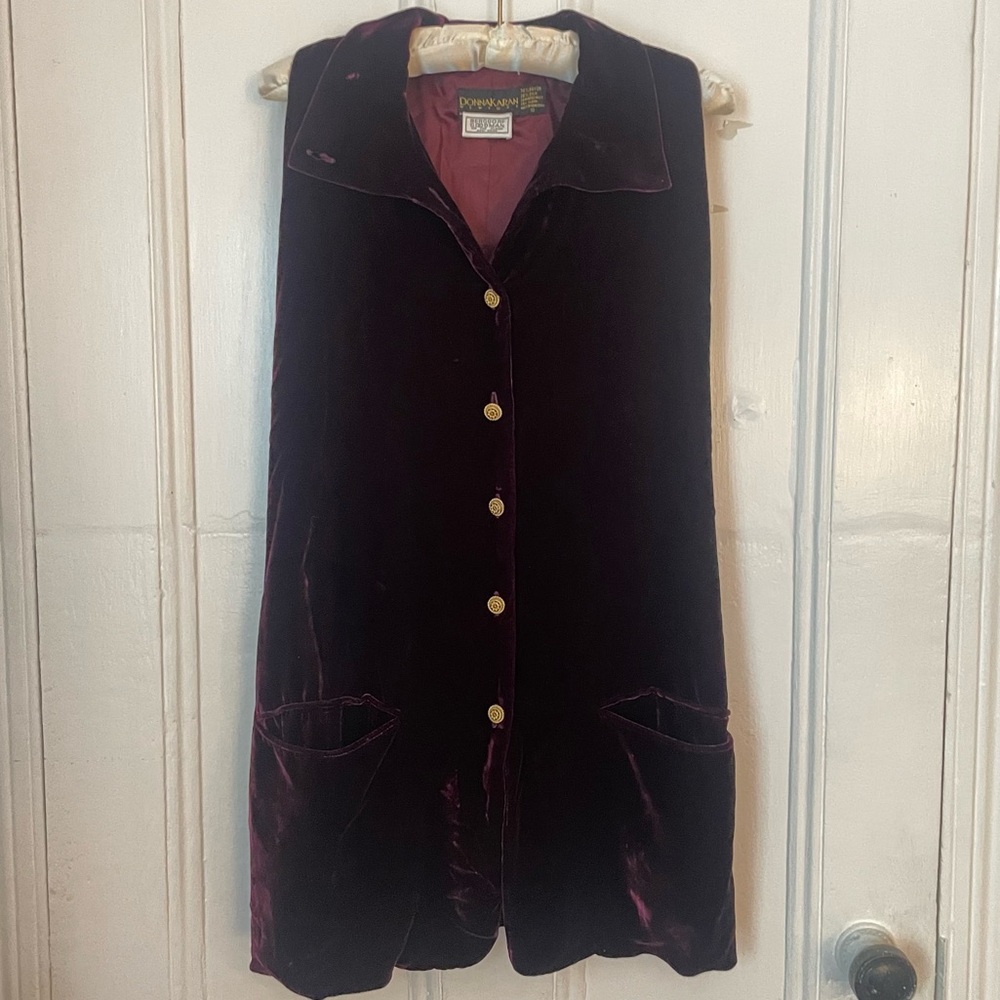 Vintage Donna Karan Silk Velvet Tunic Vest